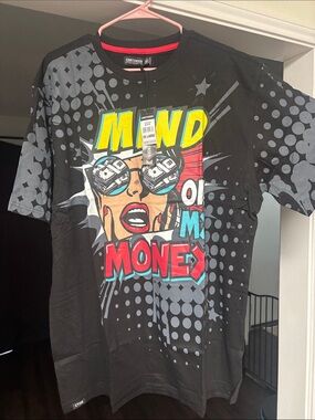Contender Men’s Black Graphic 'Mind On My Money' Pop-Art Tee